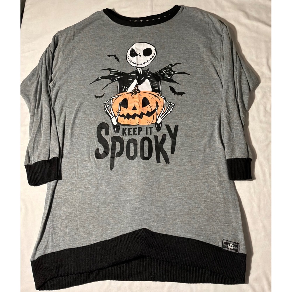 Disney Nightmare Before Christmas Jack Skellington Keep It Spooky Sleep Shirt L